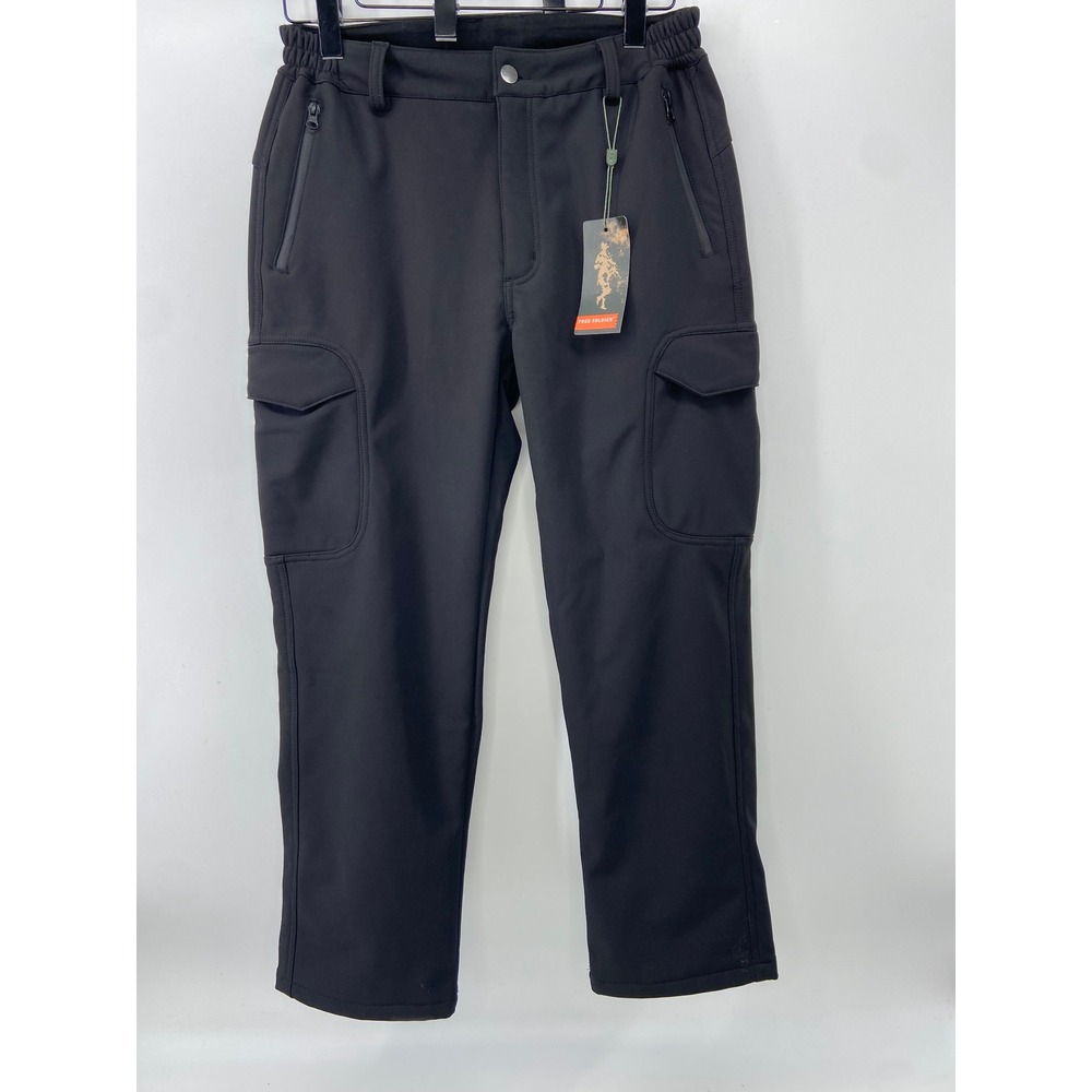 Free Soldier Pant Men 32x28 Black Fleece Lined Ski Outdoor Cargo Water Resistant